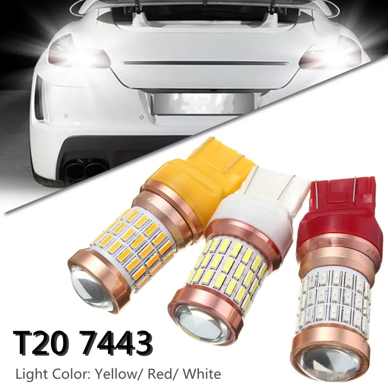 Белый желтый красный 12 В T20 7443 1200LM 60 SMD 4014 светодиодный Авто Хвост Резервное копирование обратного тормозного свет лампы лампы