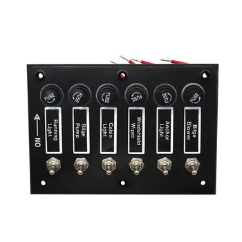 

DC 12V 24V 6P Bakelite Toggle Switch Panel With Fuses Part For Auto Car And Boat With Classic Toggle Switch Car Styling