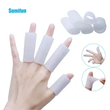8pcs Sumifun Soft Silicone Gel  Tube Finger Protector Sleeves Separators Protector Prevent Injuries Skin Blisters Callus D1199