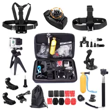 For Gopro Accessories kit for gopro3 gopro4 accessory mini tripod 360 wrist chest head strap for Eken/SJCAM 14A