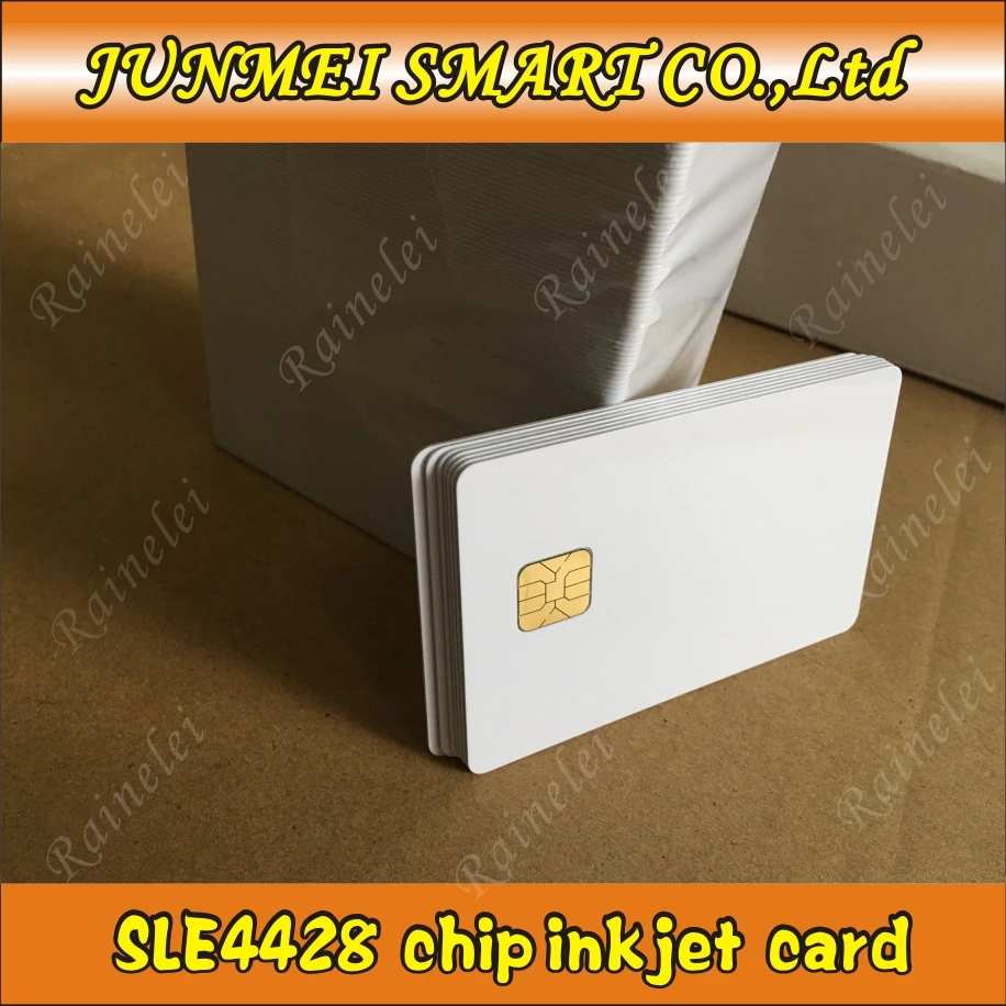 100 шт. ISO7816 ПВХ пустые карты SLE4428 чип 1K контактная IC смарт карта для струйного