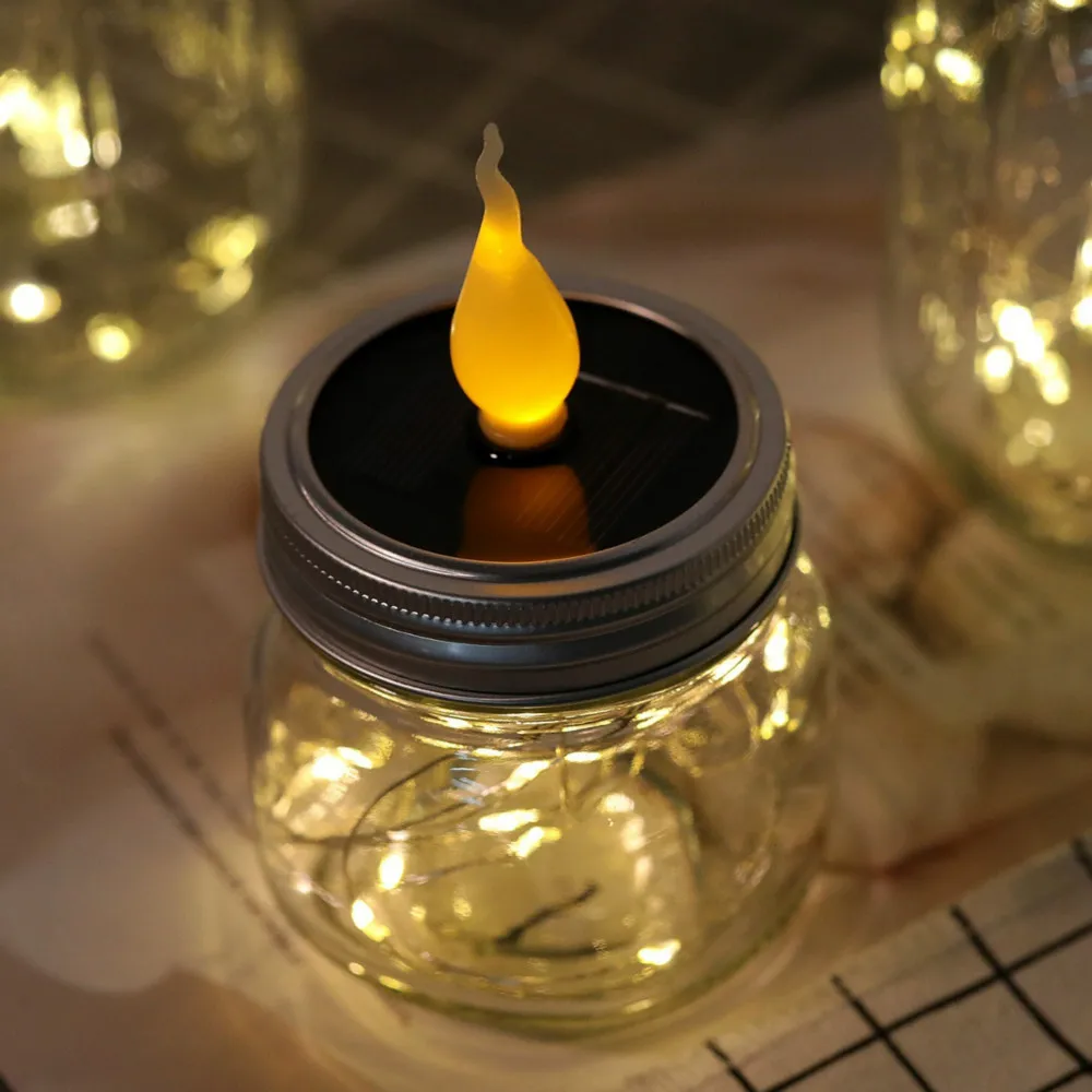 6 шт. Солнечный Mason Jar Insert светодиодный 20 светодиодный s Mason Jar Солнечный мини струнный светильник для стеклянного Mason