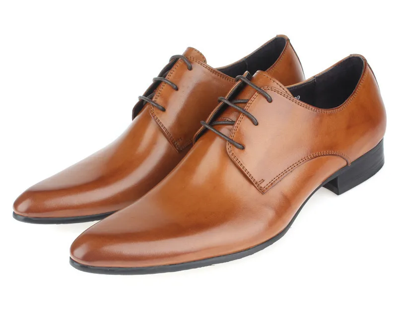 New Brown Social Shoes Male Wedding Shoes Genuine Leather Business Shoes  Mens Dress Shoes - Men's Dress Shoes - AliExpress