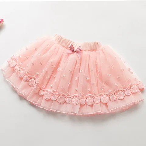 

Korean Pearl lace girls Princess skirt hand-beaded skirts for children jupe 5T 7T 9T 11T