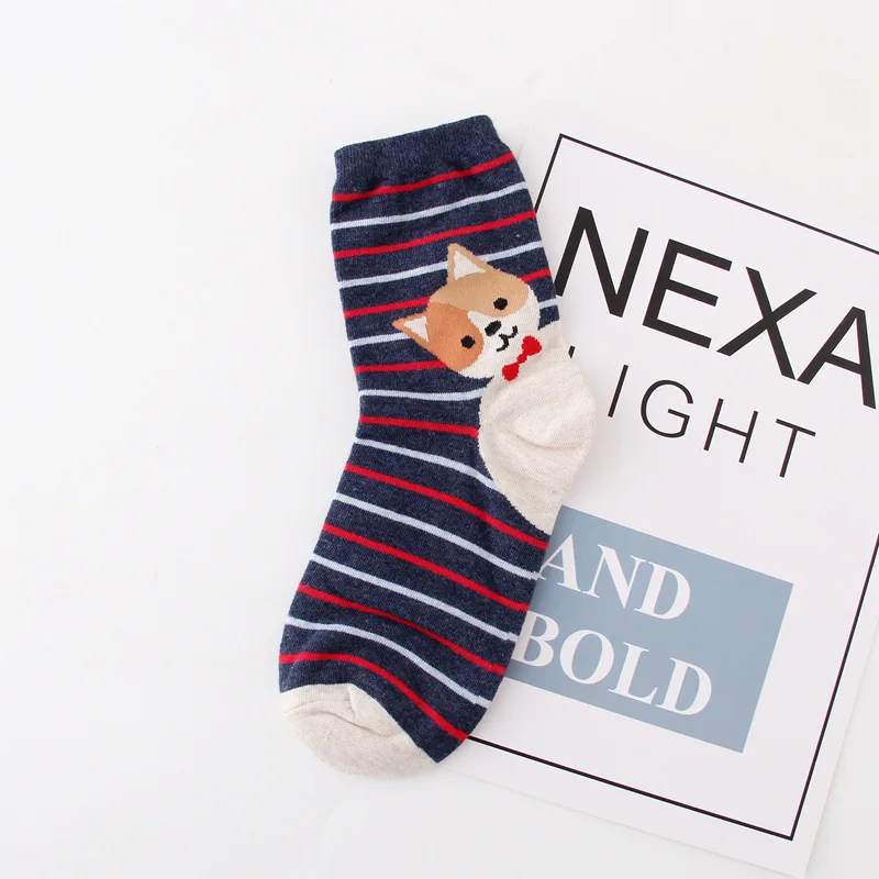 Autumn Winter Women's Socks Cotton Cartoon Animal Series Cute Harajuku Panda Cat Socks For Female Meias Funny Christmas Socks