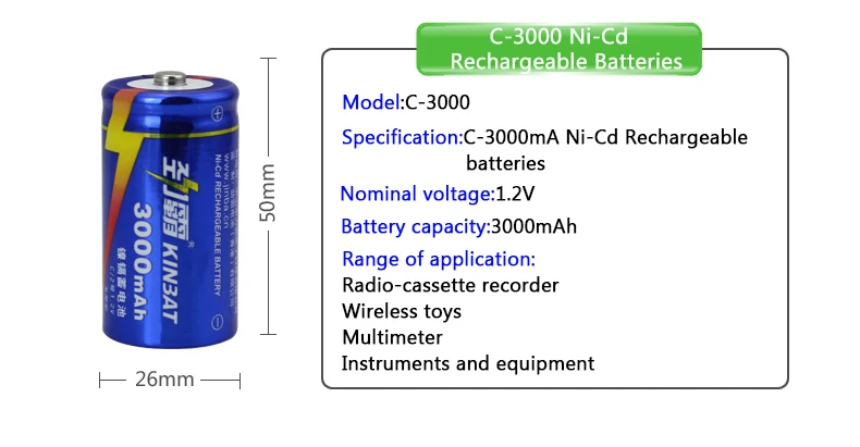 2 шт батареи C 3000mA Ni-CD перезаряжаемые батареи NICD перезаряжаемые C батареи для игрушек оборудования