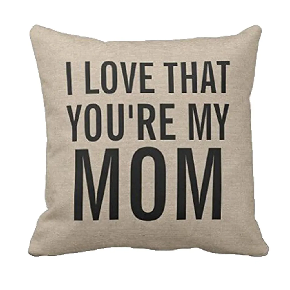 

Love Mom Printed Pillow Case Words Sofa Waist Throw Cushion Cover Home Decorrtion Hot For Parents Gift Joy