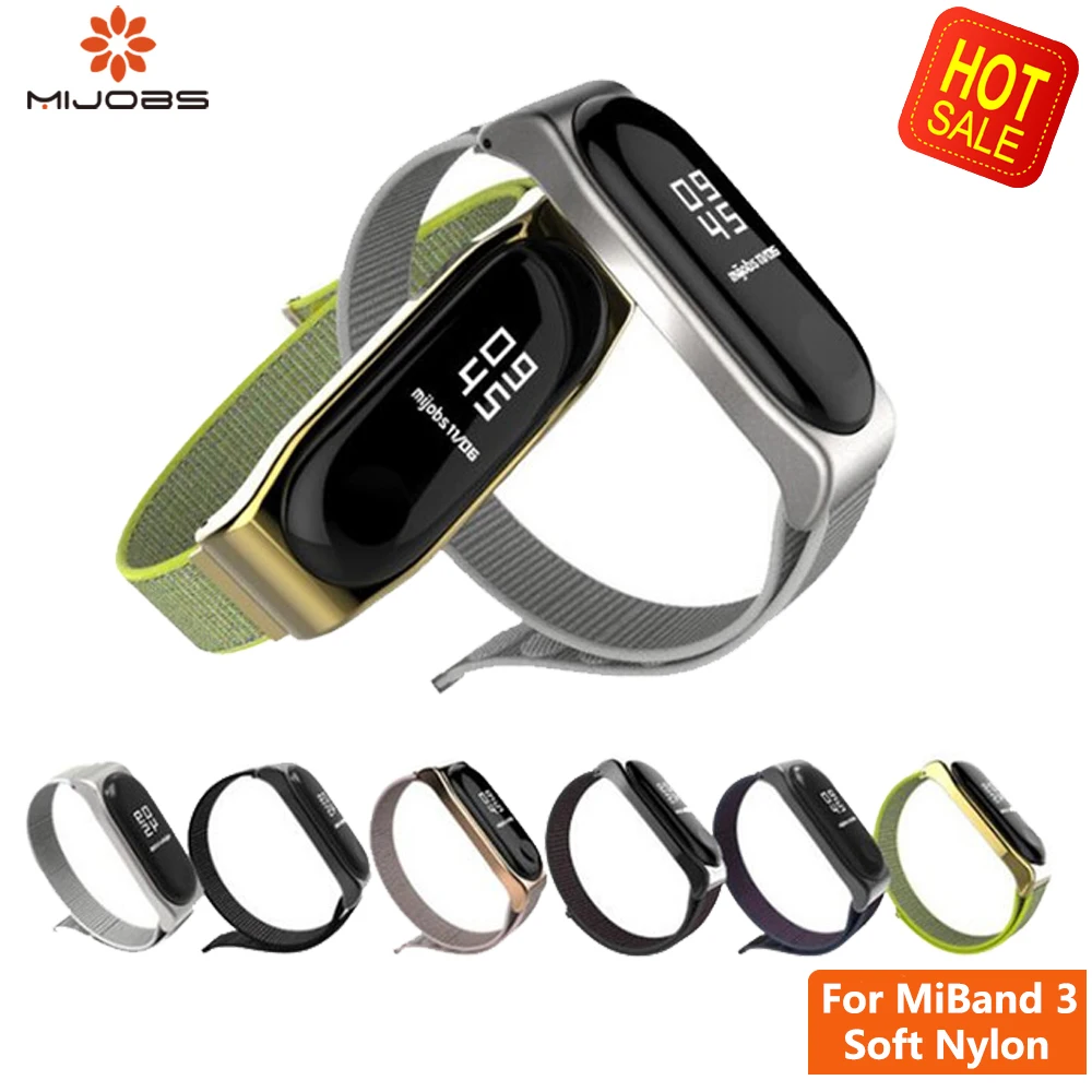 

2019Mijobs Mi Band 3 Strap bracelet Silicone nylon Wristband Smart Band Accessories wrist Mi Band3 for Xiaomi mi band 3 bracelet