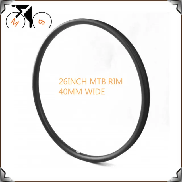 Cheap Widest 40MM 26ER Hookless Rim for Mountain Bike Ruedas Carbono Carretera MTB Carbon Rims 32mm depth Downhill Mountain Bike wheel