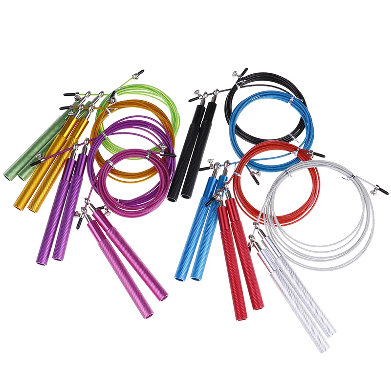 Metal Handle Sport Speed Jump Rope Ball Bearing Skipping Stainless Steel Cable Fitness Equipment 8 Colors