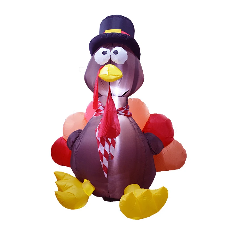 

180cm Giant Turkey Inflatable LED Toys Easter Thanksgiving Day Props Christmas Winter Party Gift Yard Outdoor Blow Up Decoration