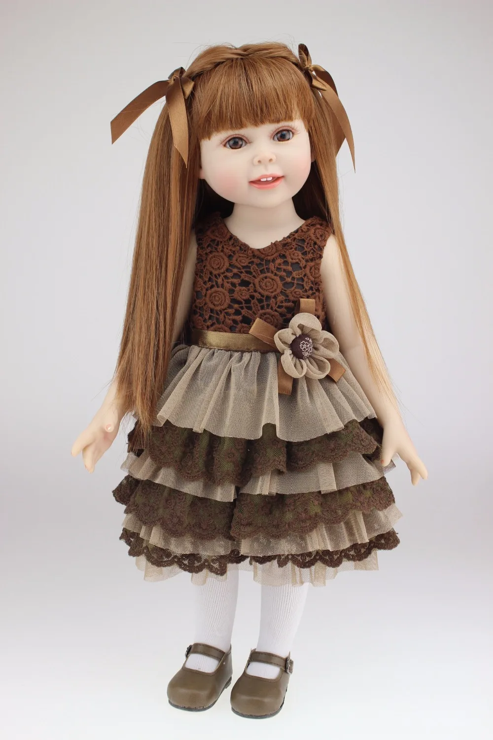 

18 inch Handmade Full Vinyl American princess Doll Fashion Reborn Baby Toys Chilldren Birthday Gift Valentine's Day Dolls