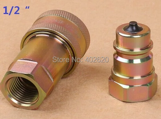 

free shipping 2sets/lots 1/2" BSP Hydraulic Quick Coupler ISO 7241 A ,4000PSI QUICK COUPLING,Compatible with PARKER 6600