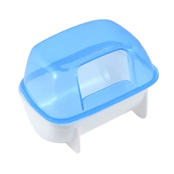 

Pet Hamster Bathroom Bath Sand Room Sauna Toilet Blue White 10x7x7cm