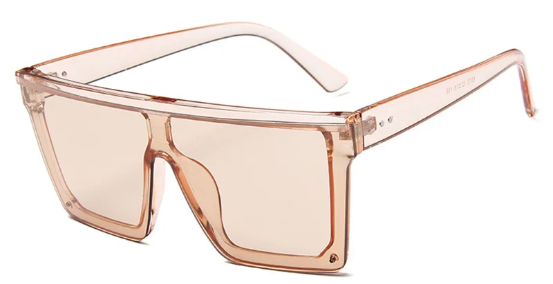 Женские классические квадратные солнцезащитные очки SHAUNA с плоским верхом - Цвет линз: Champagne