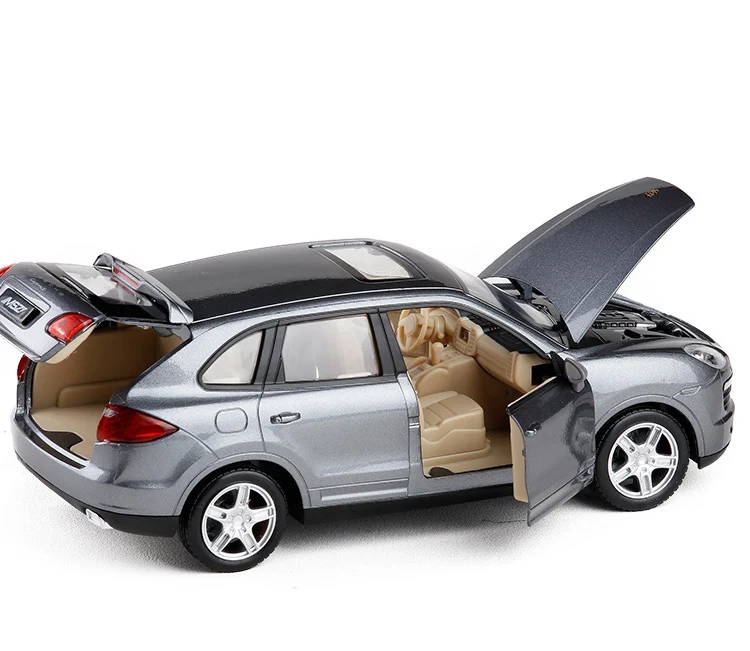 1/24 моделирование Cayenne SUV игрушка бронированный автомобиль модель сплав детская игрушка Подлинная Лицензионная коллекция подарок акустооптика - Цвет: Серебристый