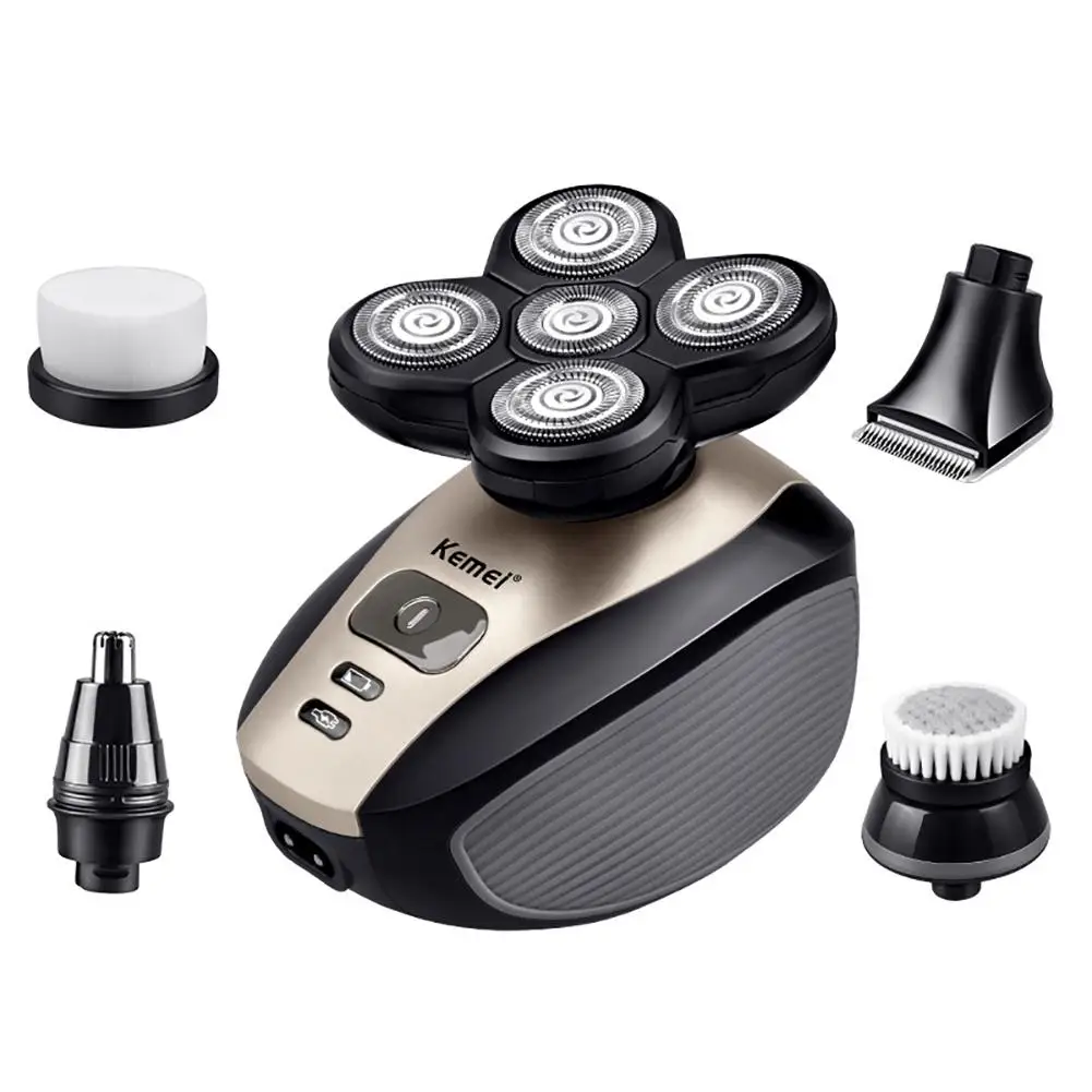 

Kemei KM-1000 5 in 1 Electric Floating Five Blade Heads Rechargeable Shaver Durable