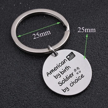 

Military Life Key Chain To Soldier Husband Wife Stainless Steel Keyring Gift 3 Colors Engraved "Soldier By Choice Car Keyring