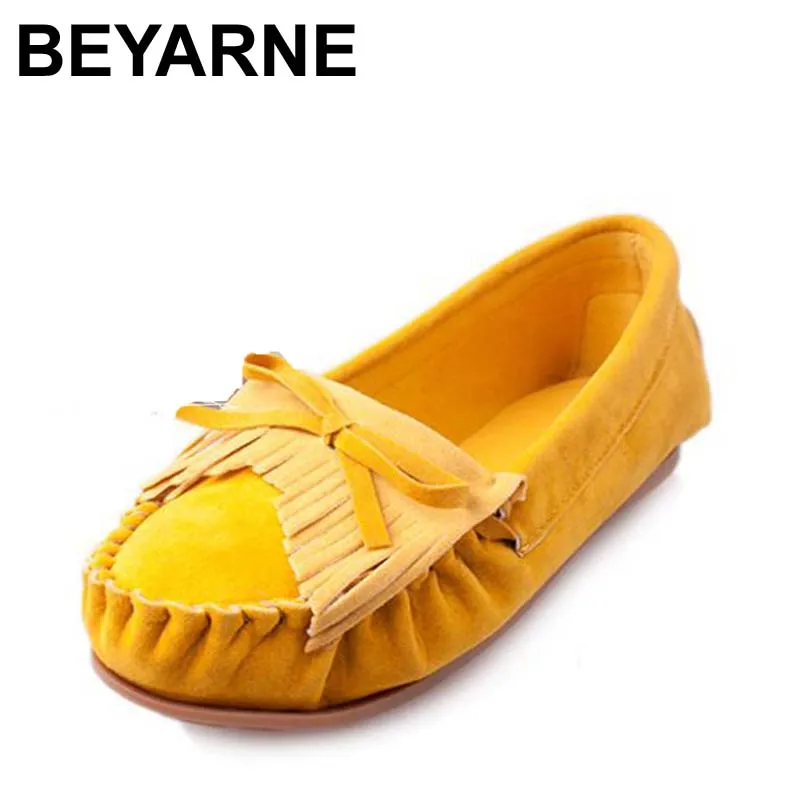 

BEYARNE 2017 Flat Heel Fashion Candy Color Bow Knot Round Toe Slip On Loafer Shoes Casual Comfortable Shoes# L035621