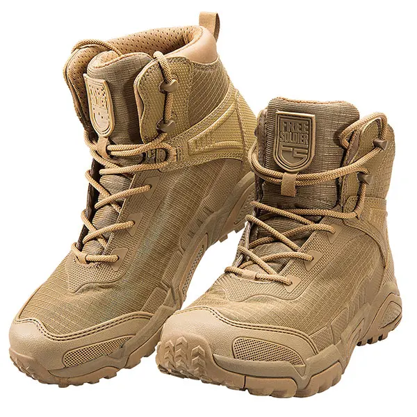 FREE SOLDIER outdoor sports camping hiking tactical military men's boots climbing shoes lightweight mountain boot - Цвет: wolf brown