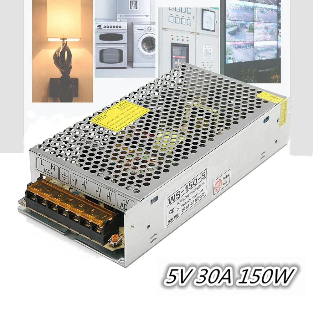 

AC 110-220V To DC 5V 30A 150W Universal Regulated Switching Power Supply Driver Transformer
