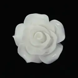 Новый Смола украшения выводы ювелирных изделий цветок белый 20 мм x 20 мм, 50 шт