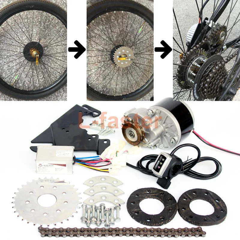 Cheap New Arrival 250W Electric Conversion Kit For Common Bike Left Chain Drive Customized For Electric Geared Bicycle Derailleur 1