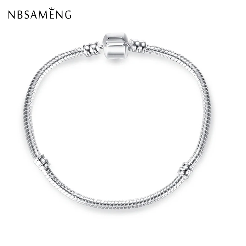 

New Silver Golden Plated Bracelet For Women Diy Jewelry Barrel Fit Pan Charm Bead Bracelets Bangles DIY Jewelry
