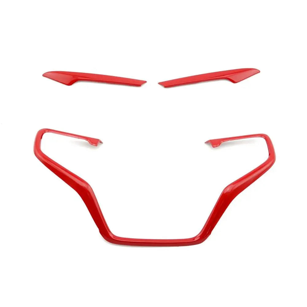 

3x Interior Mouldings ABS Inner Steering Wheel Frame Cover Trim for Honda Civic 10th 2016-2017 Red