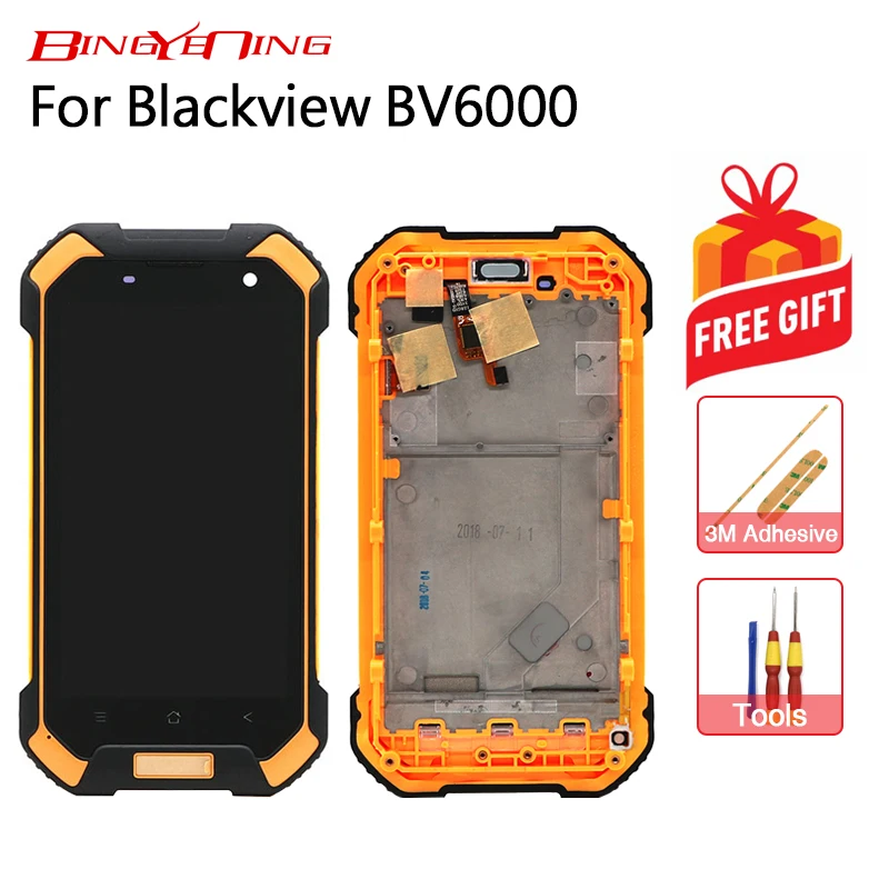 

BingYeNing New Original For Blackview BV6000/BV6000sTouch Screen+ LCD Display+Frame Assembly Replacement Android 7.0