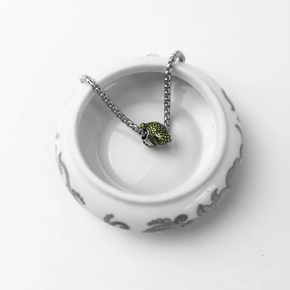 DIY бусины зеленая подвеска в виде лягушки 5 мм отверстие, модные серебряные ювелирные изделия модный подарок для женские и мужские для мальчиков и девочек подходят браслеты ожерелье