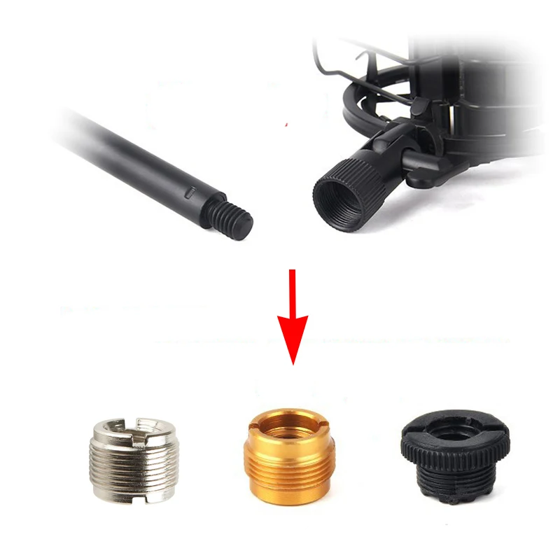 

3 PCS Universal Brass Plastic Thread 5/8" Male to 3/8" Female Nut Adapter Microphone Clip Holder Accessory