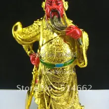 Фэн Шуй защитный Золотой Guardian Kwan Кунг статуя C1035