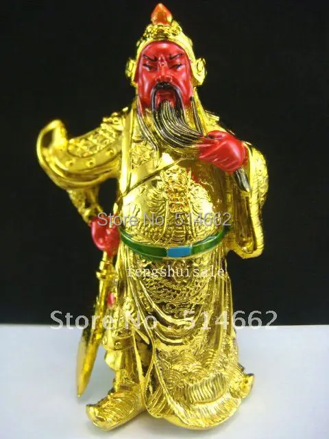 

Feng Shui Protective Golden Guardian Kwan Kung Statue C1035