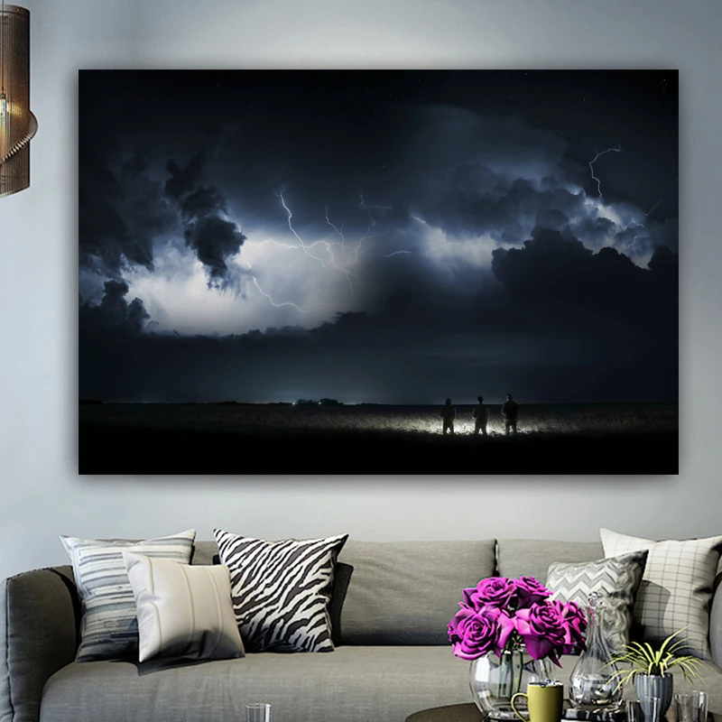 RELIABLI плакат настенный художественный живописный пейзажный на холсте Thunderstorm Sky