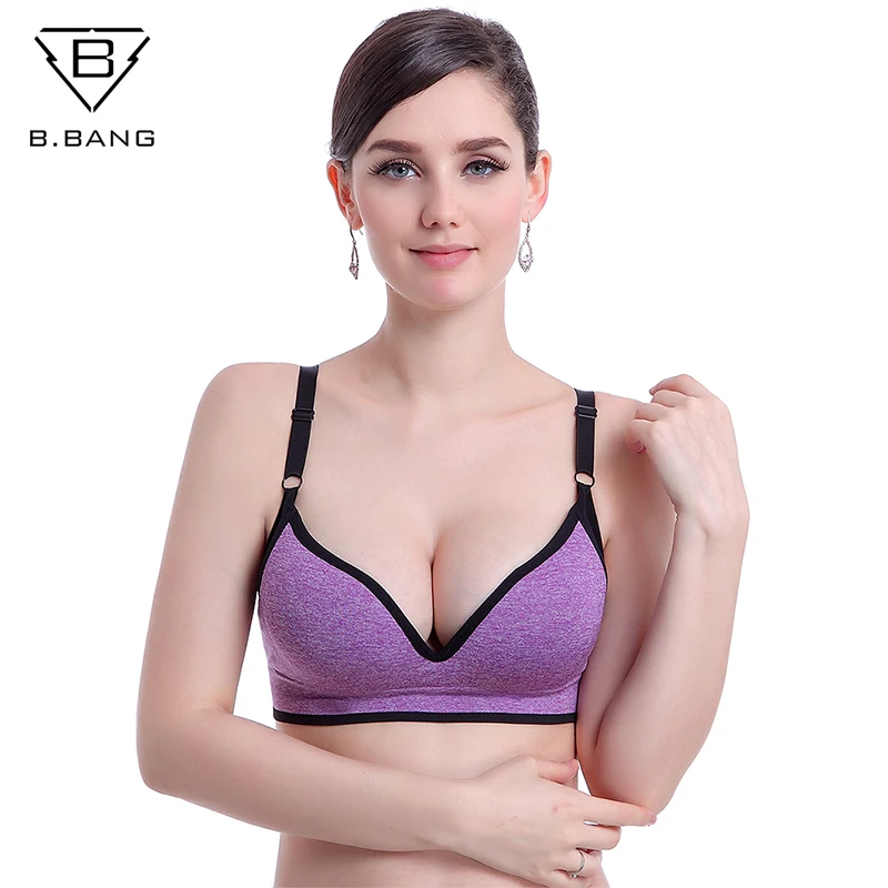 

B.BANG Women Sport Bras Adjustable Straps Push Up for Cup A-D Sport Bra Running Fitness Yoga Bra Breathable Quick Dry Sport Top