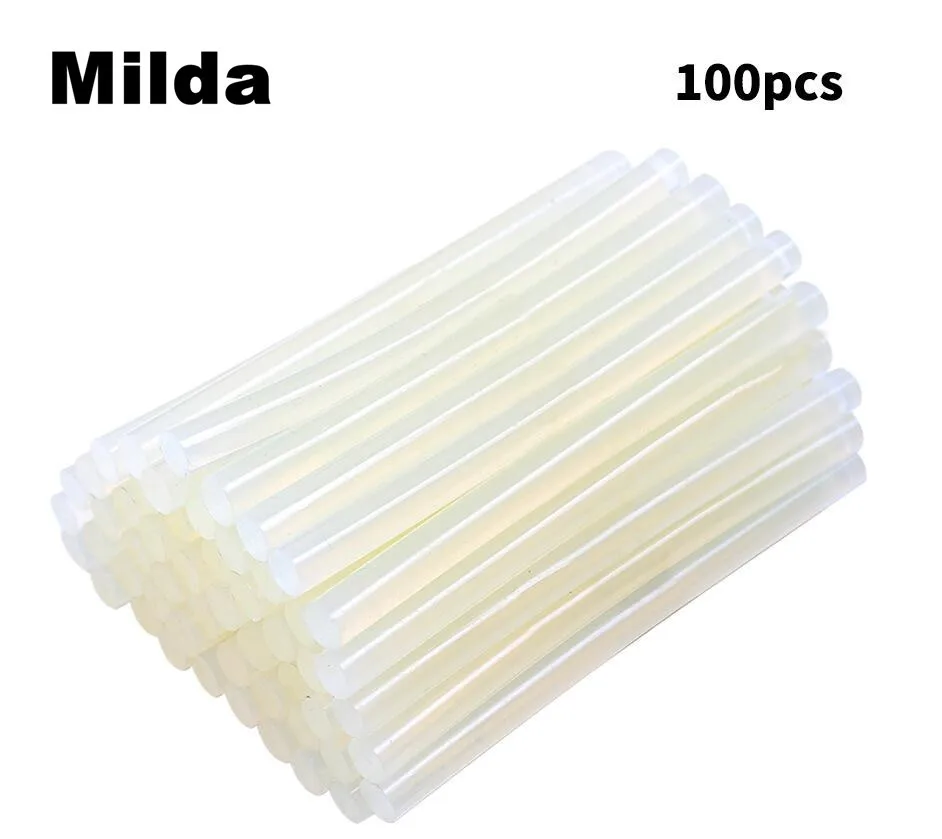 Milda 100 Pcs 7Mm * 100Mm Clear Hot Melt Lijm Sticks Voor Lijmpistool Auto Dent Verveloos Hand gereedschap Ferramentas Auto Reparatie Tools