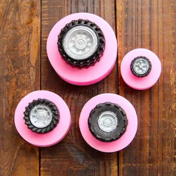 

4PCS/SET Silicon Soap Mold Tyre Fondant Cake Decoration Mold 100% Food Grade Raw Material Tire Mold Modelling
