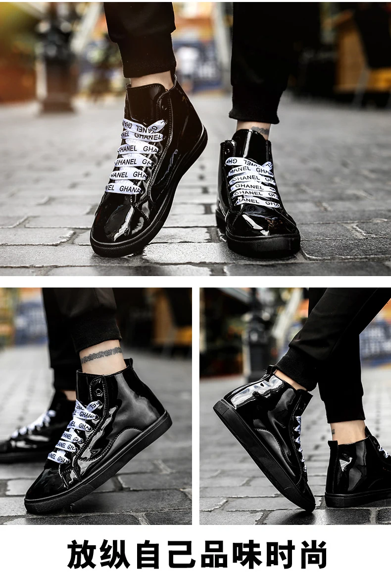 DESERT RAM Brand Boots Men Glittering Leather Shoes Street Style Canvas Bot Fashion Sneakers Waterproof Male Casual Ankle Boot (14)