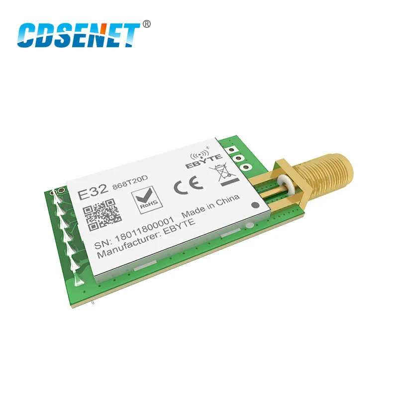 1 шт. 868 МГц LoRa SX1276 радиочастотный передатчик приемник беспроводной радиочастотный модуль CDSENET E32-868T20D UART дальность 868 МГц радиочастотный прие... 1 шт. 868 МГц LoRa SX1276 радиочастотный передатчик приемник беспроводной радиочастотный модуль CDSENET E32-868T20D UART дальность 868 МГц радиочастотный прие...