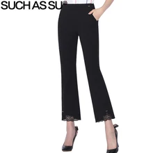 ^#Cheap New Fall Winter 2018 Knit Flare Pants Women Elastic High Waist Lace Patchwork Long Pants M-3XL Size Office Lady Bell Bottoms ^#Cheap New Fall Winter 2018 Knit Flare Pants Women Elastic High Waist Lace Patchwork Long Pants M-3XL Size Office Lady Bell Bottoms