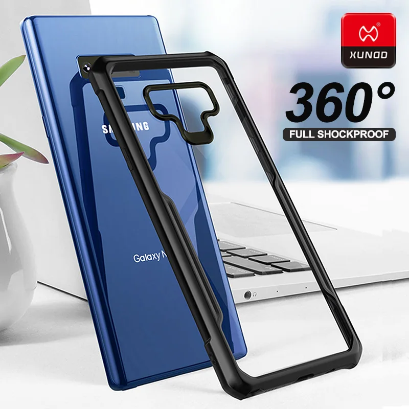 

Luxury Transparent 360 Full Shockproof Phone Case For Samsung Galaxy Note9 Note8 Silicone With Airbags Protective Cover Cases