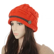 Модные корейские стильные пуговки для ушей, вязанная шерстяная шапка с уплотненными HSJ88
