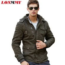 LONMMY M-4XL,, зимние куртки, мужские пальто, армейский капюшон, Толстая шерстяная подкладка, хлопок, военная куртка, Мужское пальто, куртка, брендовая одежда