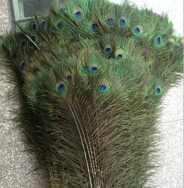 

200pcs 10"-12" Feather Peacock Tails Tail Feathers Fan For Sewing Apparel Wedding Party Home Decoration
