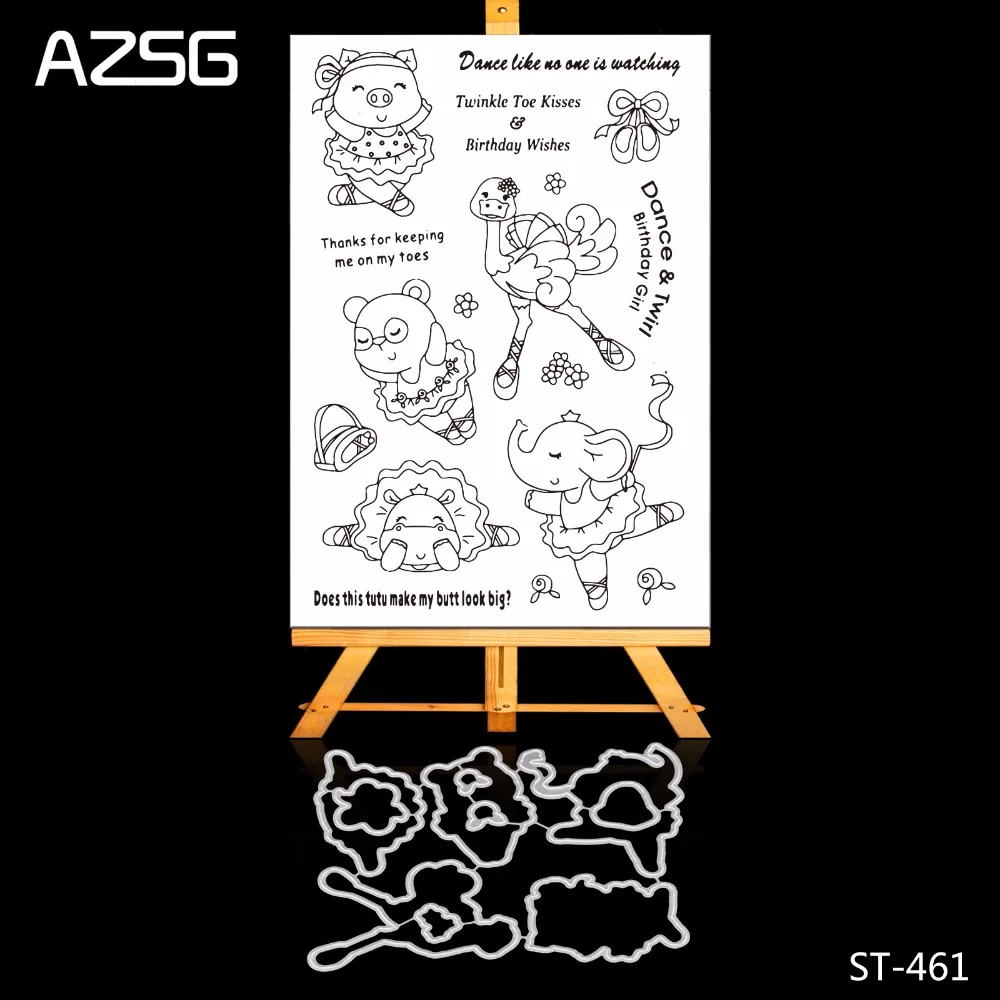 

Dancing Animals Transparent Clear Silicone Stamp/Seal for DIY Scrapbooking/photo Album Decorative Clear Stamp Sheets
