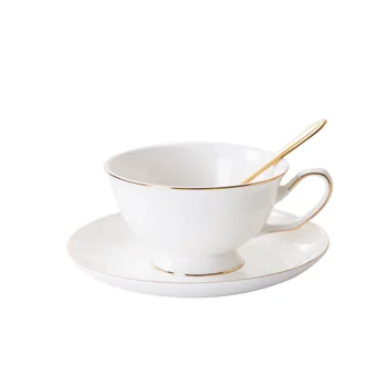 

Handmade white high bone china coffee mug set Include 1 mug 1 dish 1 Spoon, coffee cup ceramic coffee mugs dishafternoon teacup