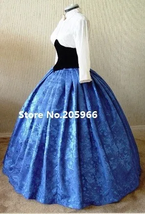 Срочная ограниченная по времени полная изготовленная на заказ Великолепная Civil War Стиль королевская Цветочная парча викторианское бальное платье