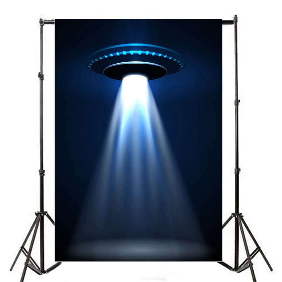 Laeacco Fantasy Shining Alien UFO Scene Photography Backgrounds Vinyl Custom Camera Photographic Backdrops For Photo Studio