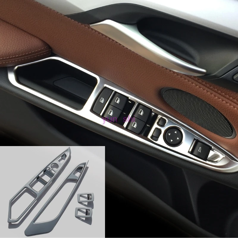 4 pcs ABS chrome Car window glasses lifter decoration Frame on door stickers car-styling For BMW 2014-17 X5 F15 2015-17 X6 F16